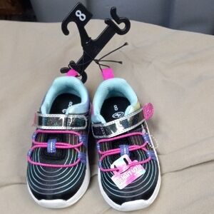 Light Up Kids Shoes - Black and Pink
